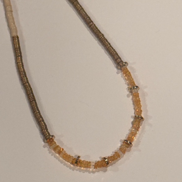 Gold and Cream Minimalist Necklace - Picture 2 of 2
